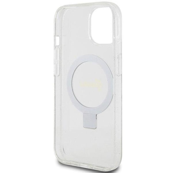 Guess Mobilskal till iPhone 15/14/13 MagSafe Ringställ Script Glitter Transparent
