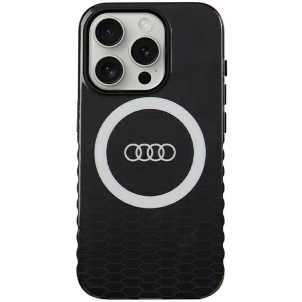 Audi iPhone 15 Pro mobiilikotelo Magsafe IML Big Logo - musta