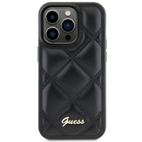 Guess Galaxy S23 FE Mobilskal Quilted Metal Logo - Sort Black