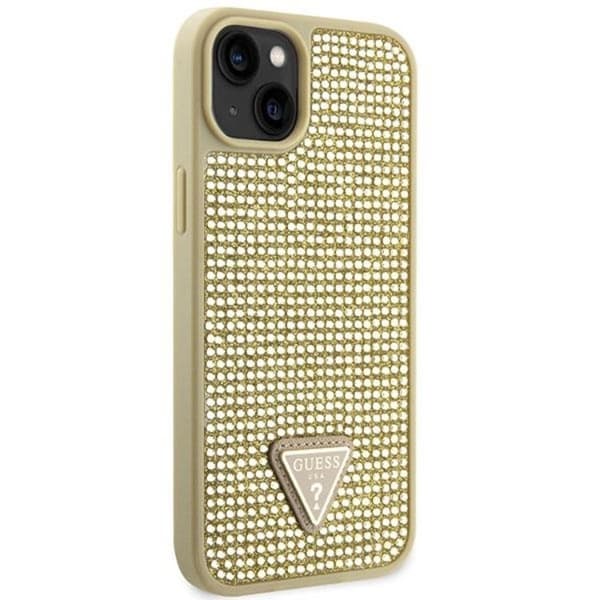 Guess iPhone 14 Mobilskal Rhinestone Triangle - Guld Guld