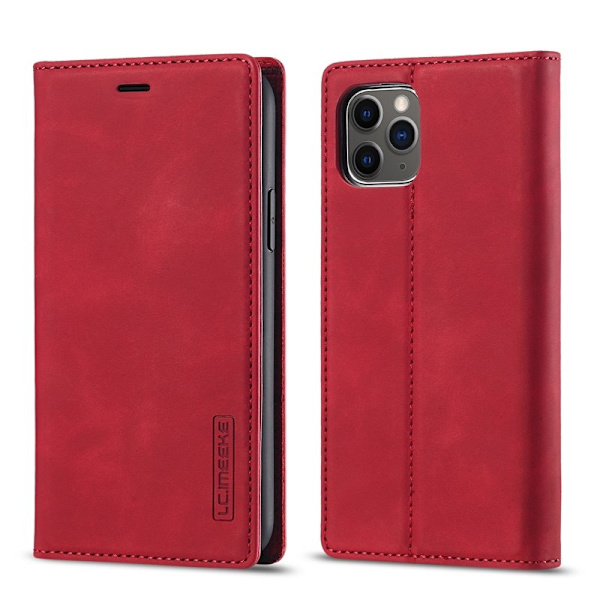 LC.IMEEKE iPhone 11 Pro Max Plånboksfodral i Konstläder - Röd