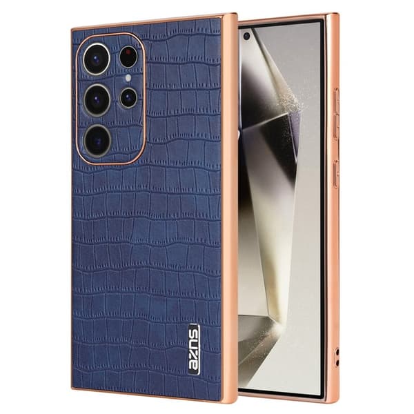 AZNS Samsung Galaxy S23 Ultra Plånboksfodral Konstläder - Blå