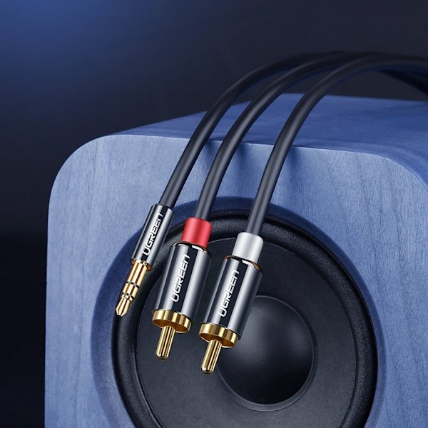 Ugreen 3,5 mm mini jack - 2RCA aucio kabel 3m - Svart (10590)