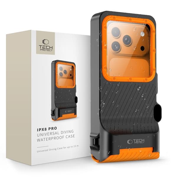 Tech-Protect Universala Vattentät Mobilväskor Diving - Svart/Orange Orange