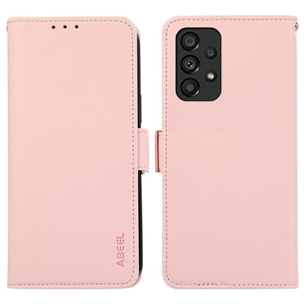ABEEL Samsung Galaxy A33 5G Konstläder Plånboksfodral RFID-Skydd Ställ - Rosa