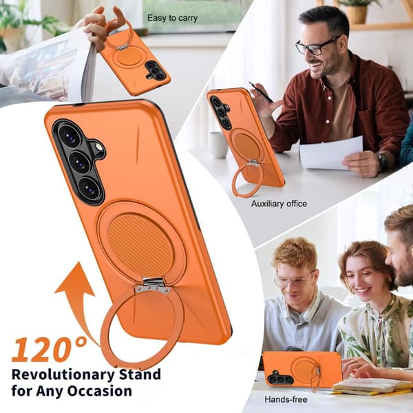 Mobilskal för Samsung Galaxy S26 Magnetiskt Kickstand TPU + PC - Orange