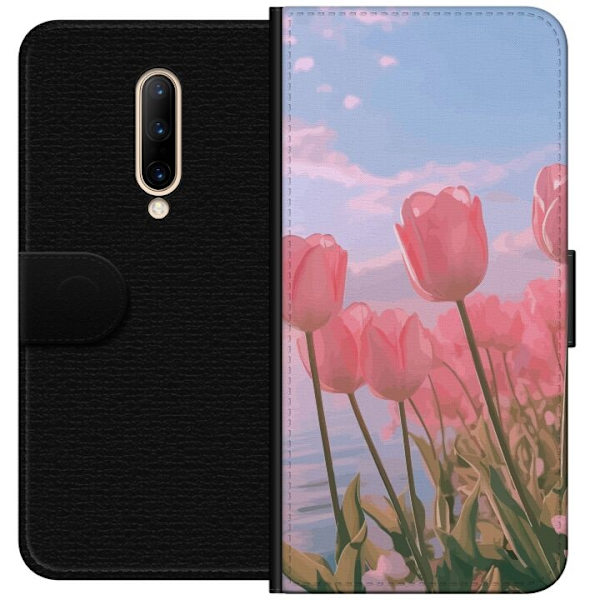 Plånboksfodral till OnePlus 7 Pro med Rosa Tulpaner
