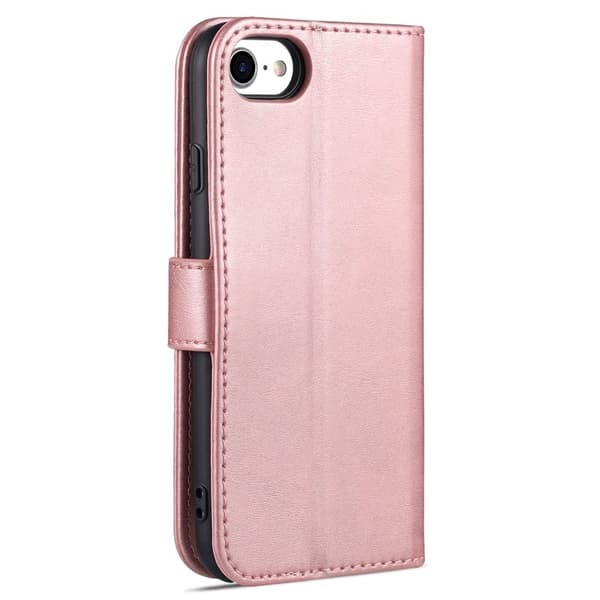 AZNS iPhone 7/8/SE Plånboksfodral Konstläder - Ställ Design - Roséguld