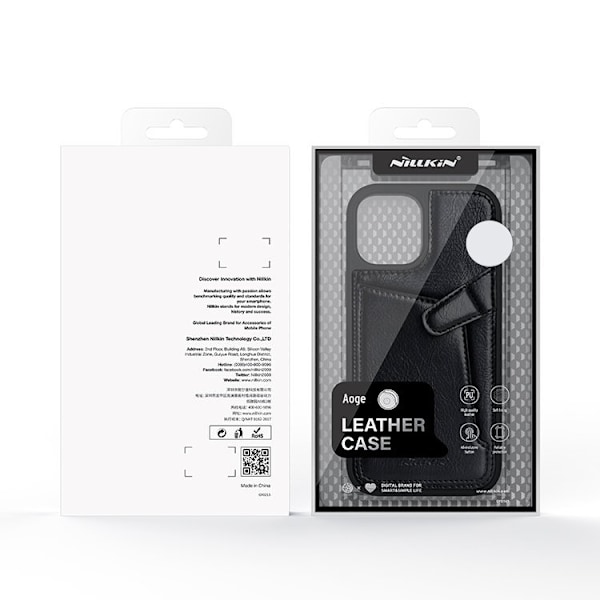 Nillkin Aoge Äkta Läder Fodral iPhone 12 mini - Svart Svart