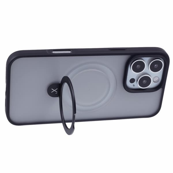 X-LEVEL PITHY STONE II Mobilskal till iPhone 16 Pro Magnetiskt Svart