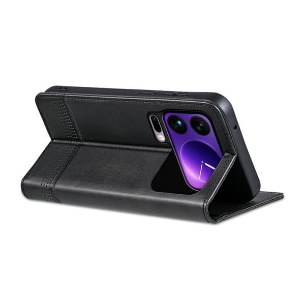 AZNS Xiaomi 17 Pro Max Plånboksfodral Konstläder - Svart