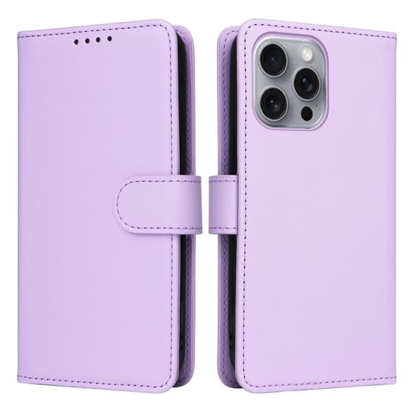 BETOPNICE iPhone 16 Pro Max Plånboksfodral - Detachable Konstläder- Lila
