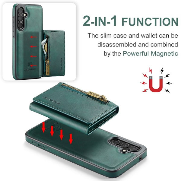DG.MING Samsung Galaxy S23 FE Konstläder Plånboksfodral Magnetisk Grön