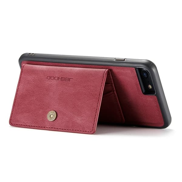 JEEHOOD iPhone 7/8/SE (2020/2022) Plånboksfodral med Röd