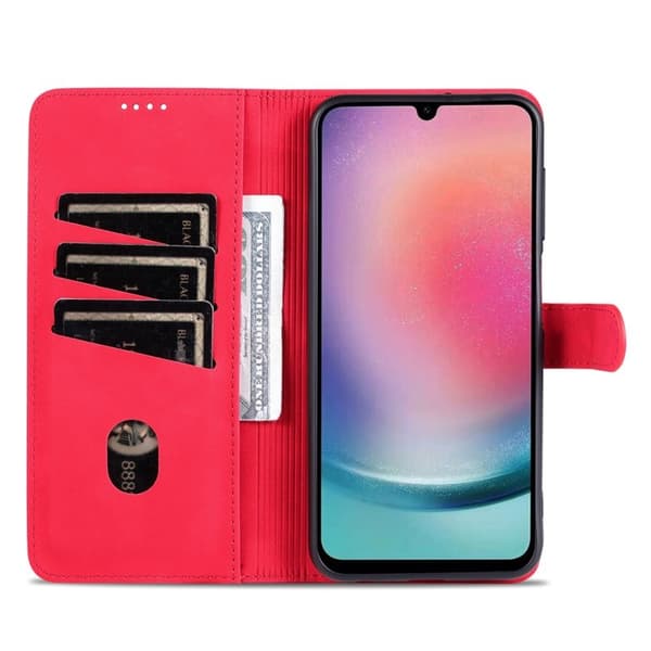 AZNS Samsung Galaxy A35 5G Plånboksfodral i Konstläder - Röd