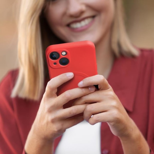 iPhone 13 Pro Magsafe -suojus silikoni - punainen