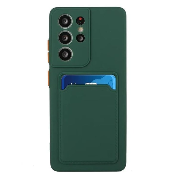 Galaxy S23 Ultra Mobile Case -korttikotelo TPU - Midnight Green