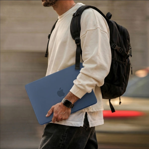 Tech-Protect Fodral För Macbook Neo 13 Soft Shell - Matte Indigo Blå