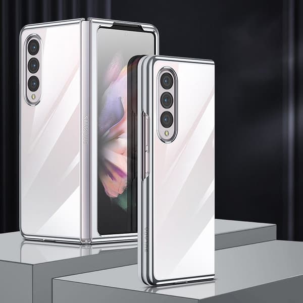 SULADA Mobilskal till Galaxy Z Fold4 5G Klart Elektropläterad Silver