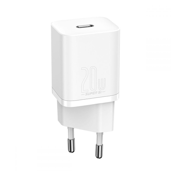 BASEUS - Super Si Network Charger 20W + Lightning Kabel - Vit White