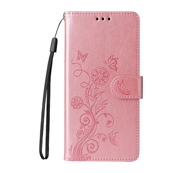 Samsung Galaxy A37 Plånboksfodral Konstläder Blomtryck Ställ - Rosa