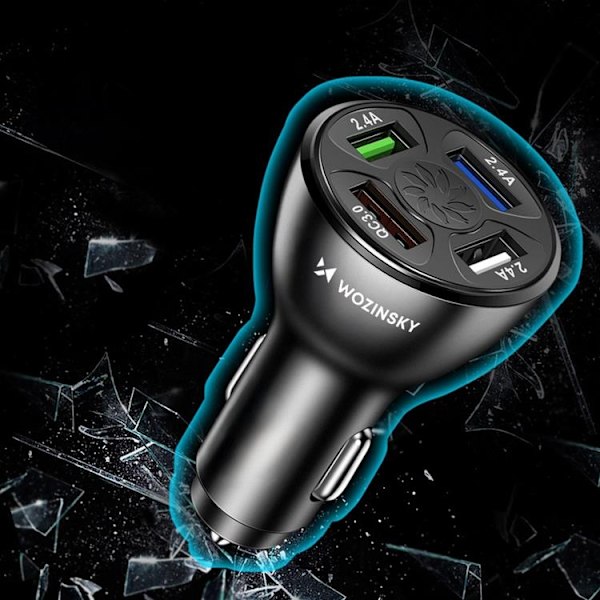 Wozinsky Billaddare 50W 4x USB-A QC - Vit Vit