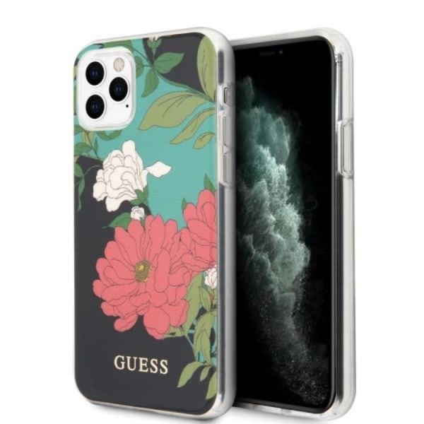 Guess N ° 1 Flower Collection -kuori iPhone 11 Prolle - musta