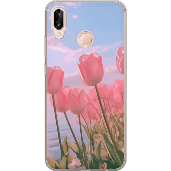 Mobilskal till Huawei P20 lite med Rosa Tulpaner