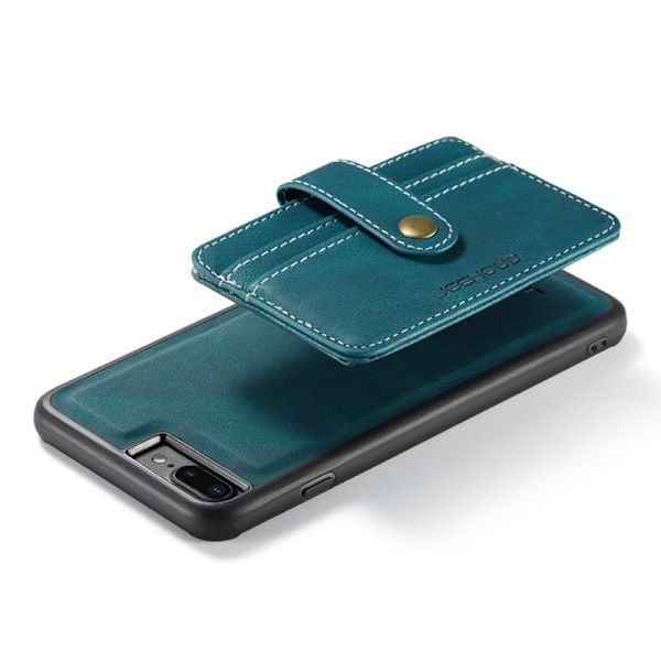 JEEHOOD Konstläder Plånboksfodral för iPhone 7 Plus/8 Plus - Blå