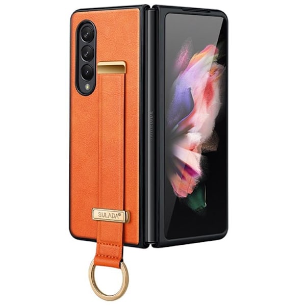 SULADA Galaxy Z Fold 4 Skal Kickstand med Wristband - Orange