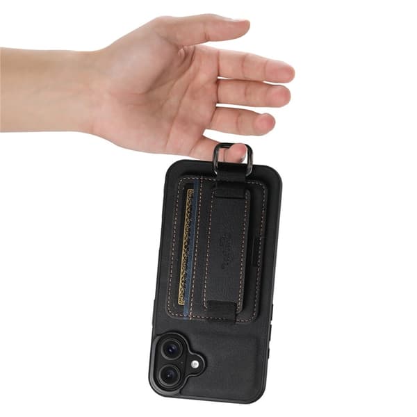 SUTENI Mobilskal till iPhone 16 Plus Litchi Texture - Svart Svart