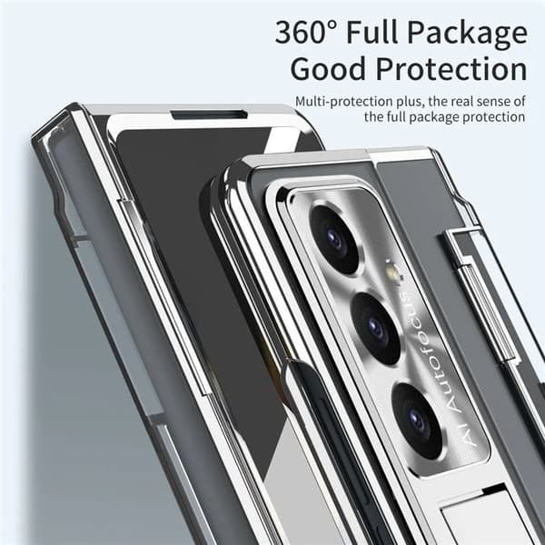 Mobilskal till Galaxy Z Fold7 Kickstand med Skärmskydd - Silver Silver