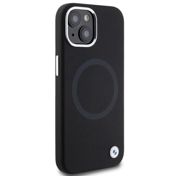 BMW iPhone 15 Mobilskal Magsafe Signature Liquid Silikon - Musta Black