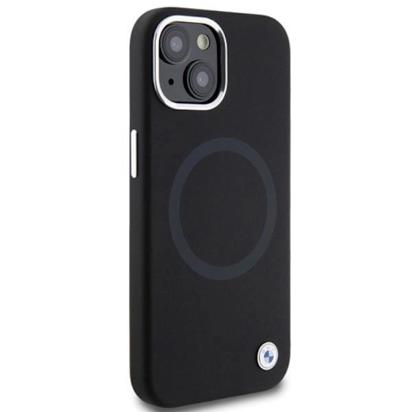 BMW iPhone 15 Mobilskal Magsafe Signature Liquid Silikon - Svart Svart
