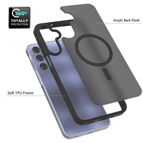 BOOM Telefontaske til Galaxy A16 Magsafe Akryl TPU - Sort Svart