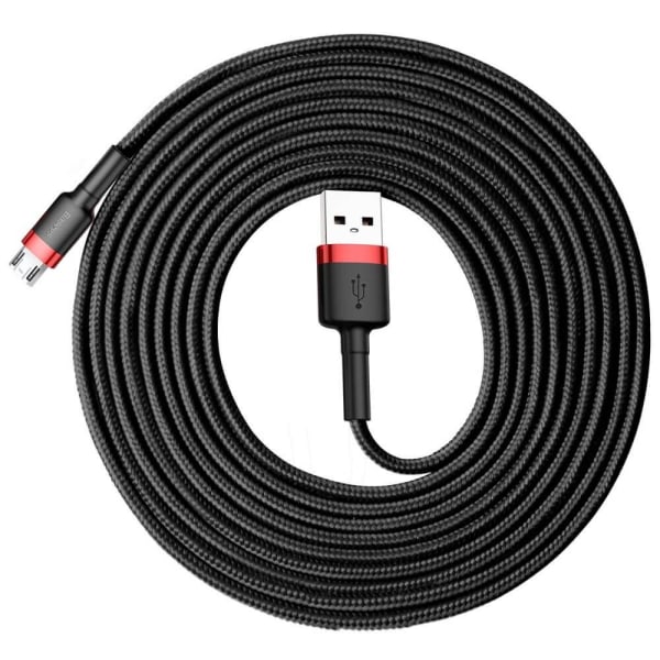 Baseus Cafule microUSB kabel 2A 3M Sort-Rød Black