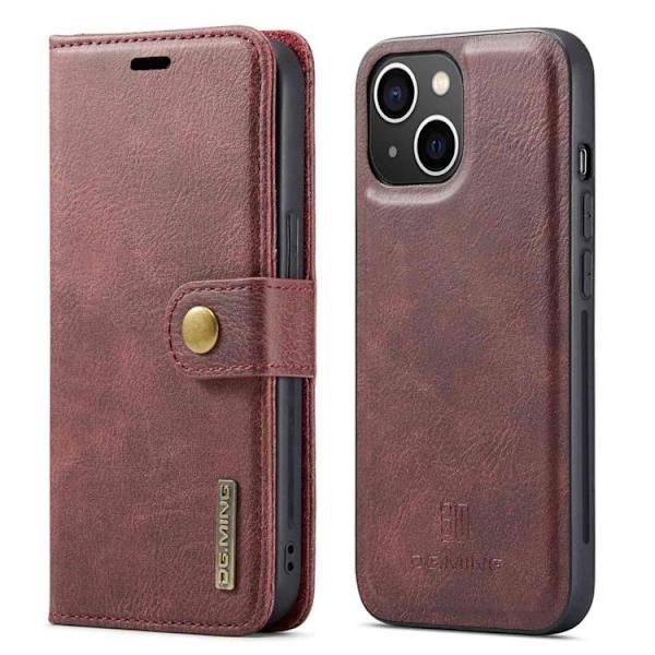 DG.MING iPhone 14 Plus Plånboksfodral Split Detachable Flip - Röd Röd