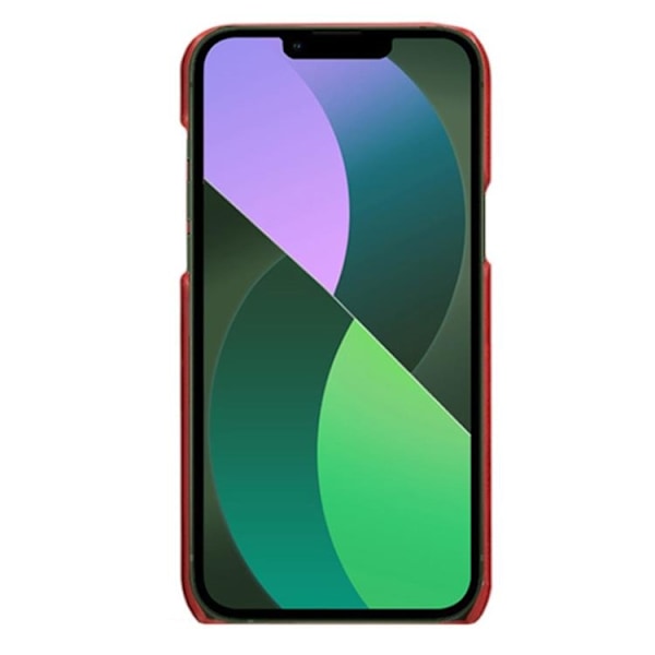 iPhone 14 Plus Skal Korthållare PU Läder - Röd