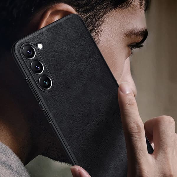 SULADA Mobilskal till Galaxy S23 PU Läder Coated TPU + PC Svart