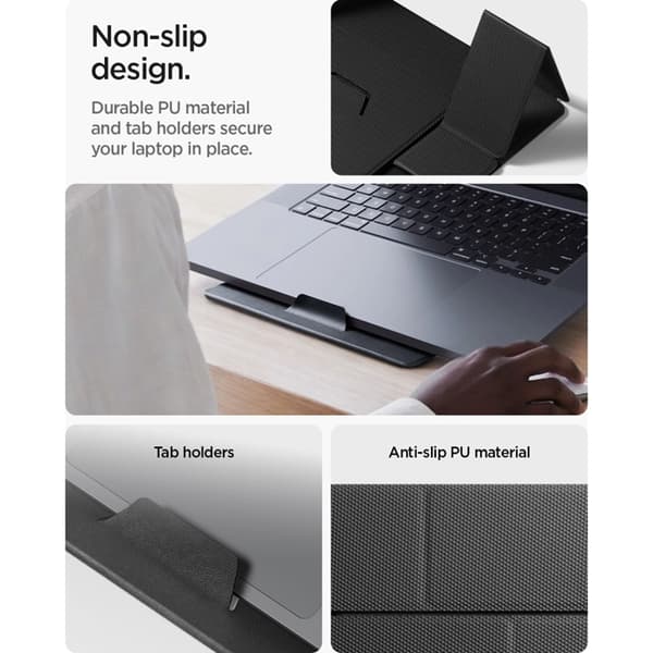 Spigen Laptop och Surfplattaställ Slimfold LD201-S8 - Rymdgrå Grå