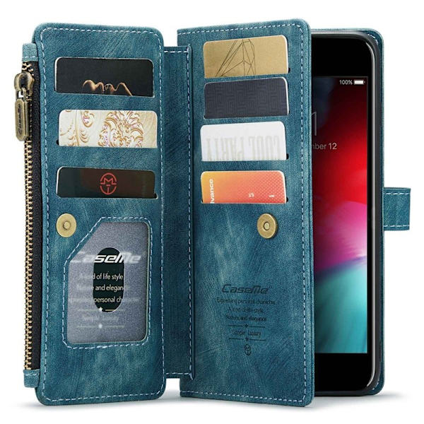CASEME C30 Plånboksfodral för iPhone 6 Plus/6s Plus - Blå Konstläder