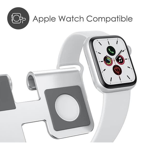 Desire 2 -latausteline Apple Watchille - Hopea Silver