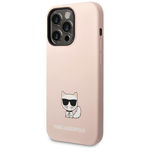 Karl Lagerfeld iPhone 14 Pro Skal Silicone Choupette Body - Rosa