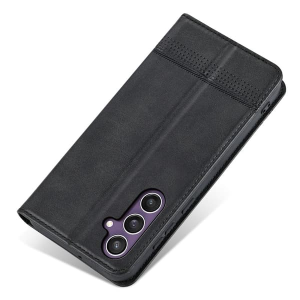 AZNS Samsung Galaxy S24 FE Plånboksfodral Konstläder - Svart