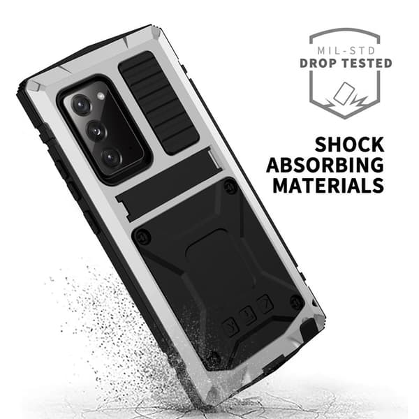 R-JUST Mobilskal till Galaxy Note20 4G/5G Metall + Silikon + PC Silver