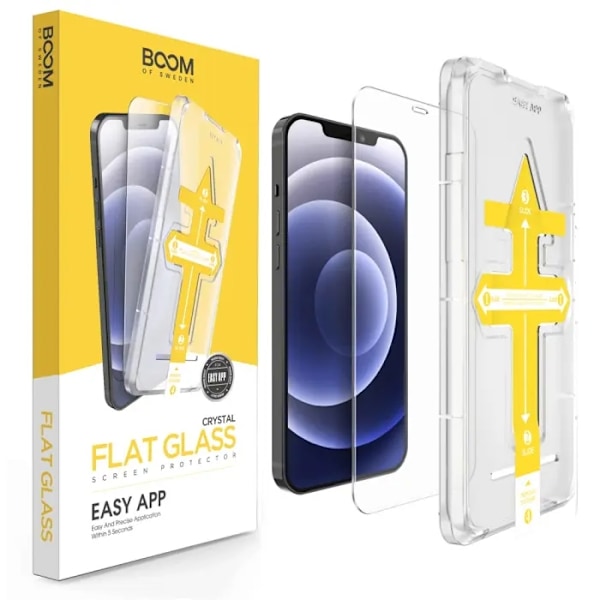 BOOM Flat Härdat Glas Skärmskydd iPhone 12 Pro Max Transparent