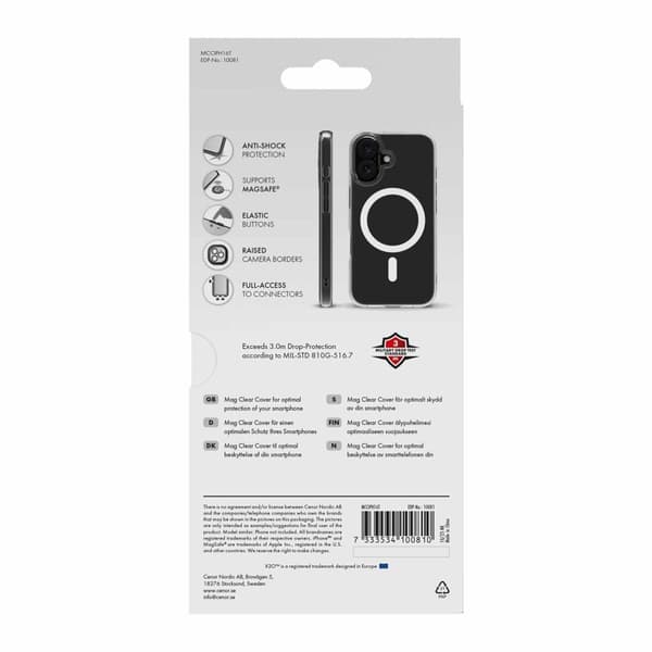 X2O Mag Clear Skal Apple iPhone 16 Klar