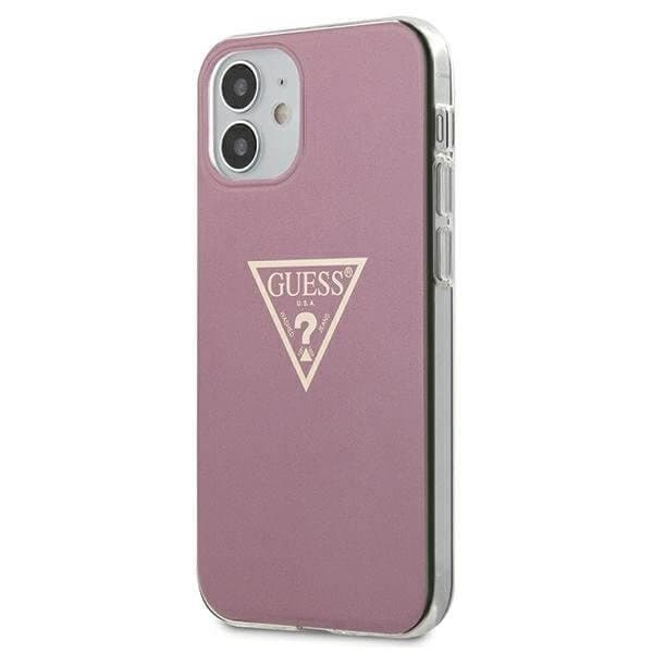 Guess Taske til iPhone 12 & 12 Pro Metallic Collection - Lyserød Pink
