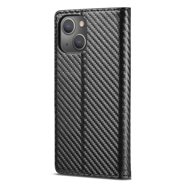 LC.IMEEKE iPhone 13 Plånboksfodral i Konstläder - Vertikal Röd Rand