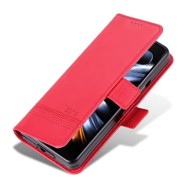 AZNS Samsung Galaxy Z Fold6 Plånboksfodral Konstläder - Röd
